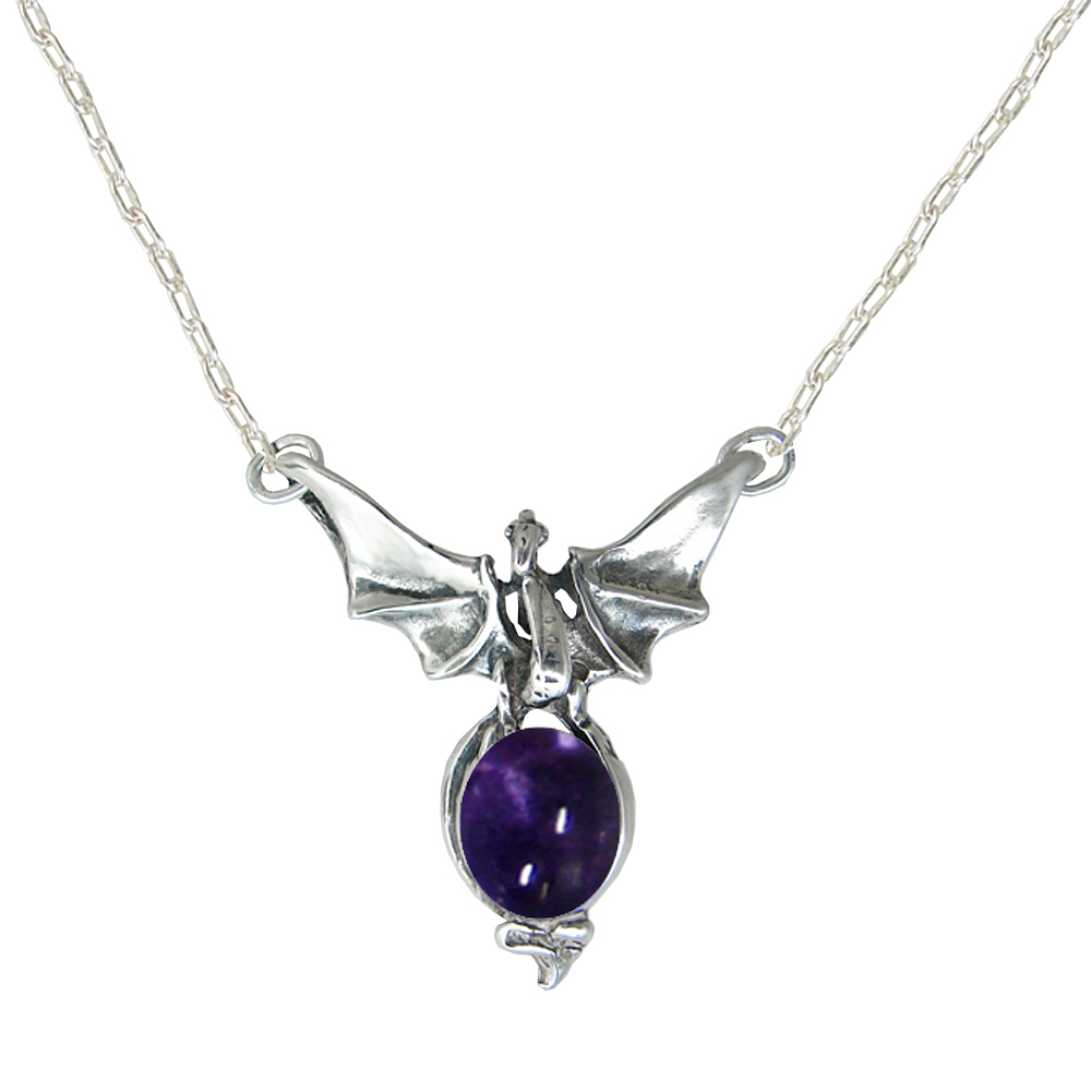 Sterling Silver Victory Dragon Necklace With Iolite